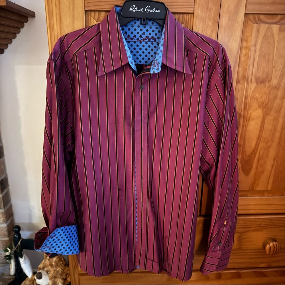 Robert Graham Purple Striped Men's Shirt